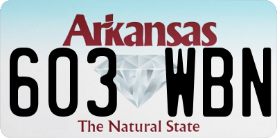 AR license plate 603WBN