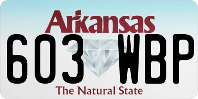 AR license plate 603WBP