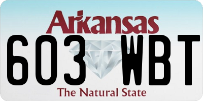 AR license plate 603WBT