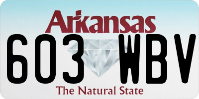 AR license plate 603WBV