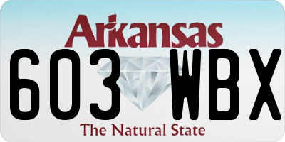 AR license plate 603WBX