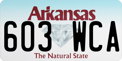 AR license plate 603WCA