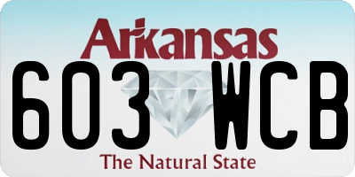 AR license plate 603WCB