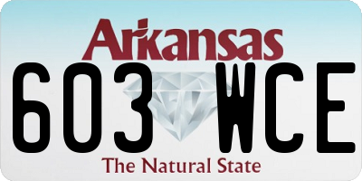 AR license plate 603WCE
