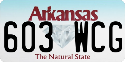 AR license plate 603WCG