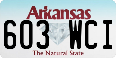 AR license plate 603WCI