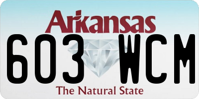 AR license plate 603WCM