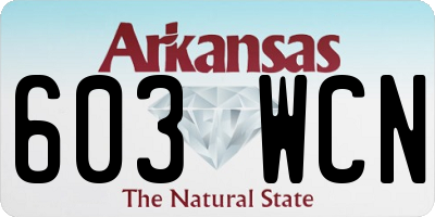 AR license plate 603WCN