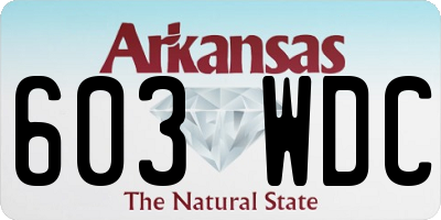 AR license plate 603WDC