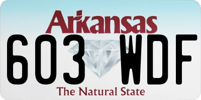 AR license plate 603WDF