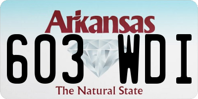 AR license plate 603WDI