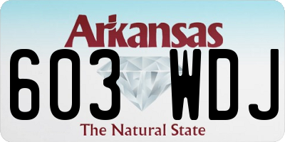 AR license plate 603WDJ