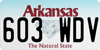 AR license plate 603WDV