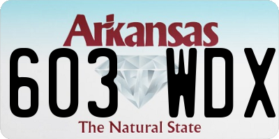 AR license plate 603WDX