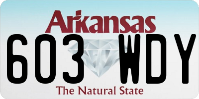 AR license plate 603WDY