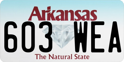 AR license plate 603WEA