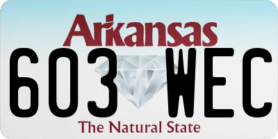 AR license plate 603WEC