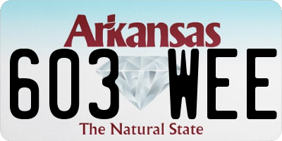 AR license plate 603WEE