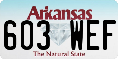 AR license plate 603WEF