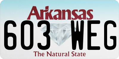 AR license plate 603WEG