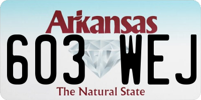 AR license plate 603WEJ