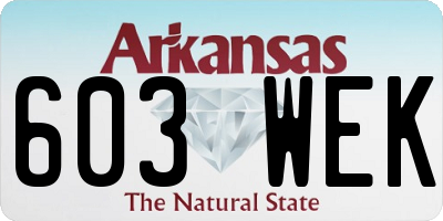 AR license plate 603WEK