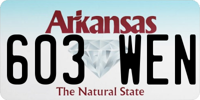AR license plate 603WEN