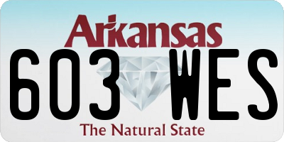 AR license plate 603WES