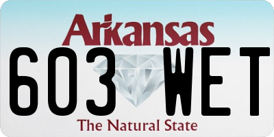 AR license plate 603WET
