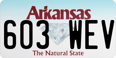 AR license plate 603WEV