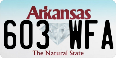 AR license plate 603WFA