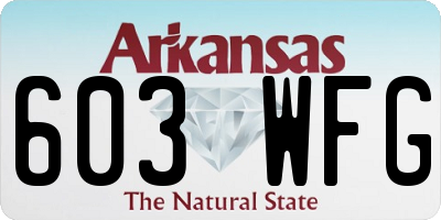 AR license plate 603WFG
