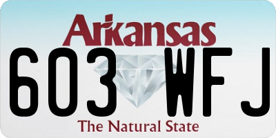 AR license plate 603WFJ