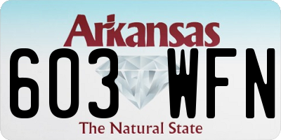 AR license plate 603WFN