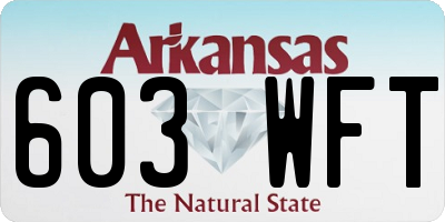 AR license plate 603WFT
