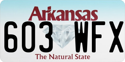 AR license plate 603WFX