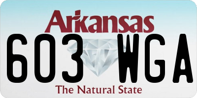 AR license plate 603WGA