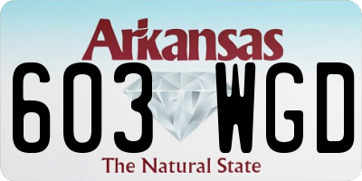 AR license plate 603WGD