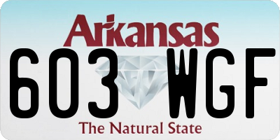 AR license plate 603WGF