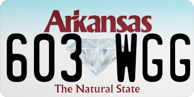 AR license plate 603WGG