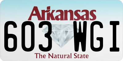 AR license plate 603WGI