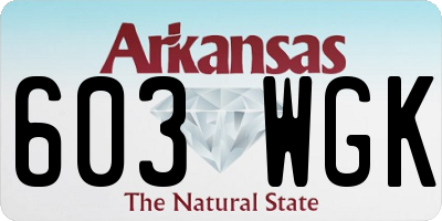 AR license plate 603WGK