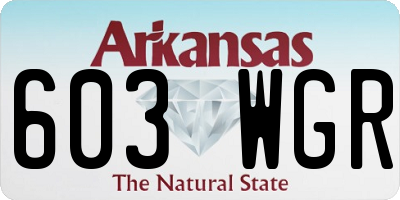 AR license plate 603WGR