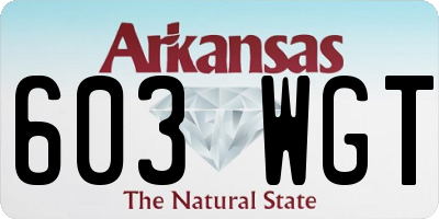 AR license plate 603WGT