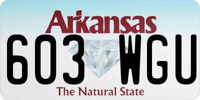 AR license plate 603WGU