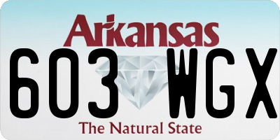 AR license plate 603WGX