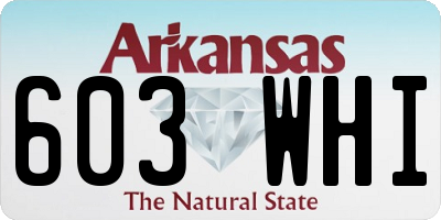 AR license plate 603WHI
