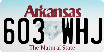 AR license plate 603WHJ