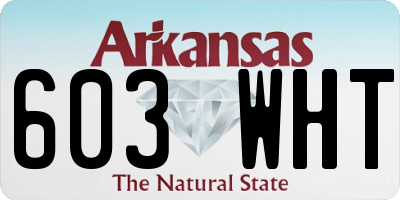 AR license plate 603WHT