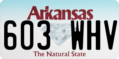 AR license plate 603WHV